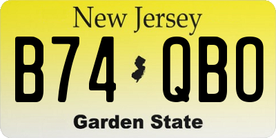 NJ license plate B74QBO