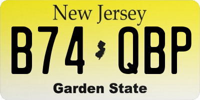 NJ license plate B74QBP