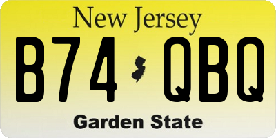 NJ license plate B74QBQ
