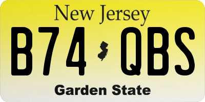 NJ license plate B74QBS