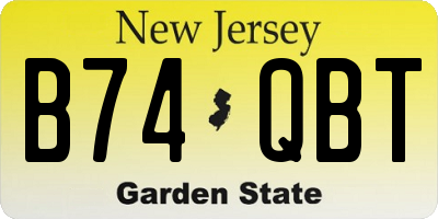 NJ license plate B74QBT
