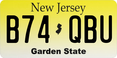 NJ license plate B74QBU