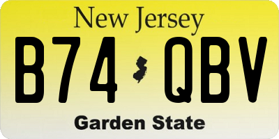 NJ license plate B74QBV