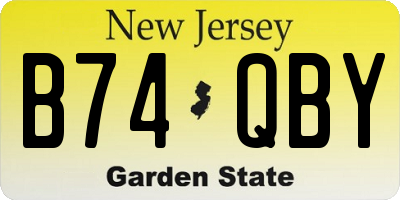 NJ license plate B74QBY