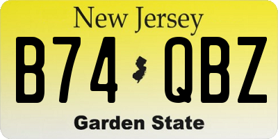 NJ license plate B74QBZ