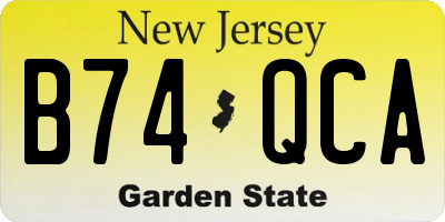 NJ license plate B74QCA
