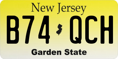 NJ license plate B74QCH