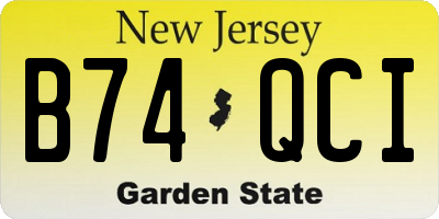 NJ license plate B74QCI