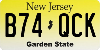 NJ license plate B74QCK