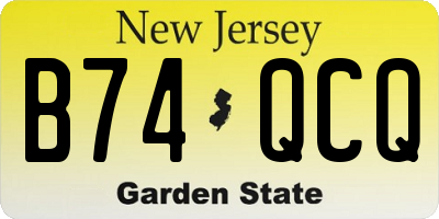 NJ license plate B74QCQ