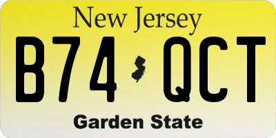 NJ license plate B74QCT