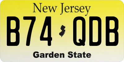 NJ license plate B74QDB