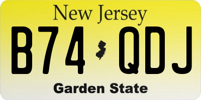 NJ license plate B74QDJ