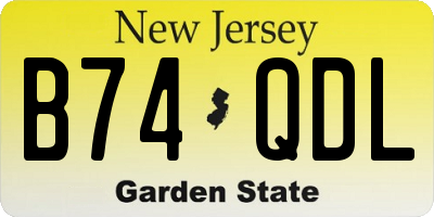 NJ license plate B74QDL