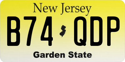 NJ license plate B74QDP