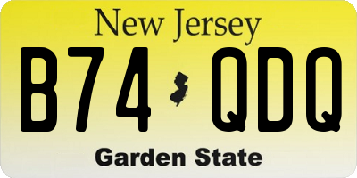 NJ license plate B74QDQ