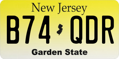 NJ license plate B74QDR