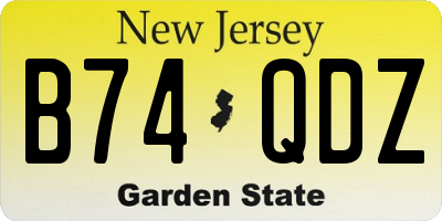 NJ license plate B74QDZ