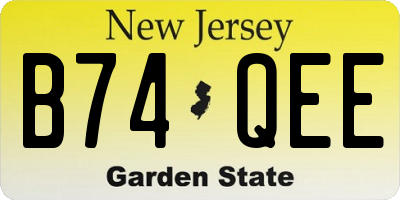 NJ license plate B74QEE