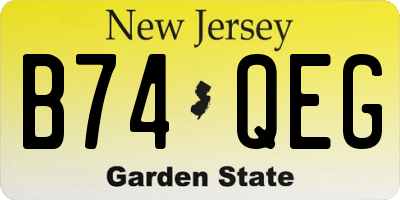 NJ license plate B74QEG