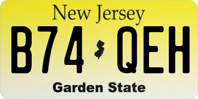 NJ license plate B74QEH