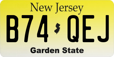NJ license plate B74QEJ