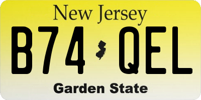 NJ license plate B74QEL