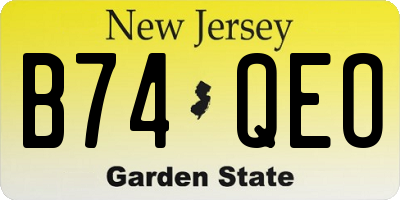 NJ license plate B74QEO