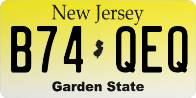 NJ license plate B74QEQ