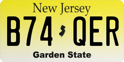 NJ license plate B74QER