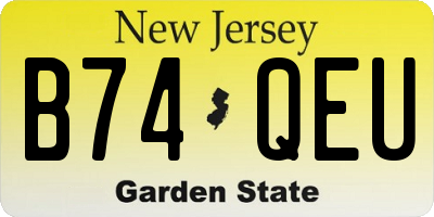 NJ license plate B74QEU