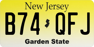 NJ license plate B74QFJ