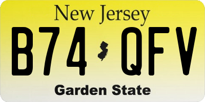 NJ license plate B74QFV