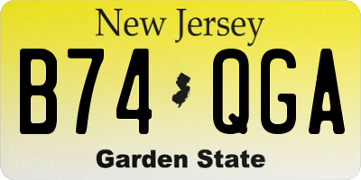 NJ license plate B74QGA