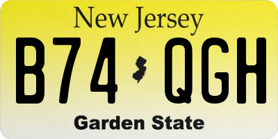NJ license plate B74QGH