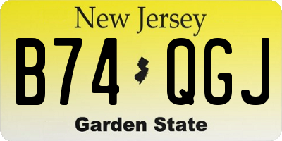 NJ license plate B74QGJ