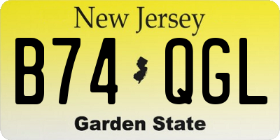NJ license plate B74QGL