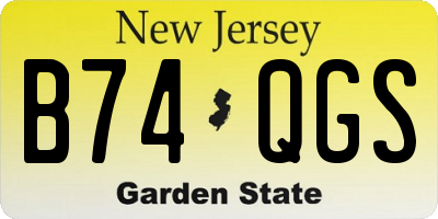 NJ license plate B74QGS
