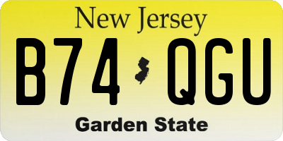 NJ license plate B74QGU