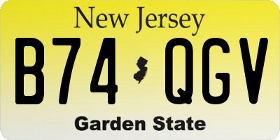 NJ license plate B74QGV