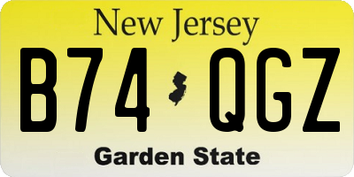 NJ license plate B74QGZ