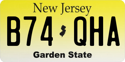 NJ license plate B74QHA