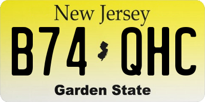 NJ license plate B74QHC
