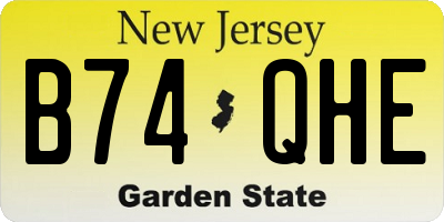 NJ license plate B74QHE