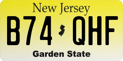 NJ license plate B74QHF