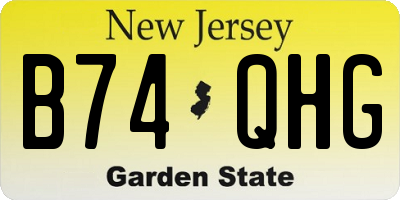 NJ license plate B74QHG