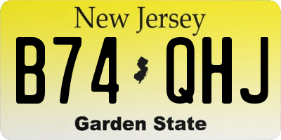 NJ license plate B74QHJ