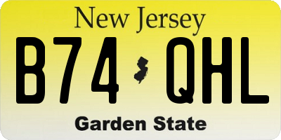 NJ license plate B74QHL