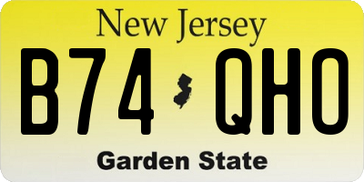NJ license plate B74QHO