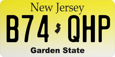NJ license plate B74QHP